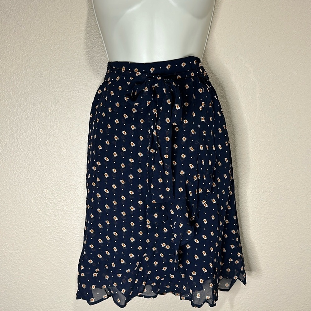 ANTHROPOLOGIE Zia Sun Faux Wrap Midi Skirt, Size S, EUC